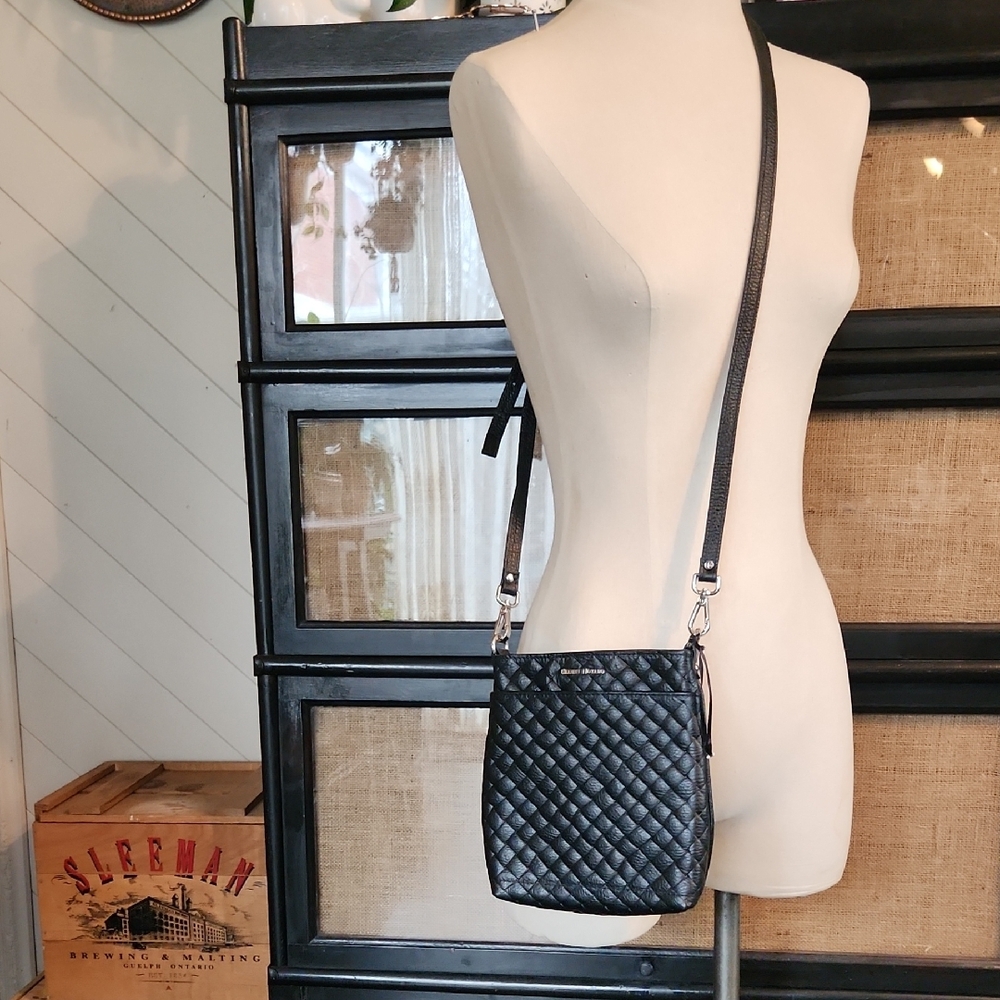 Gianni Notaro Black Leather Crossbody Bag
